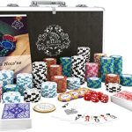 Bullets Playing Cards - Pokerkoffer Deluxe Pokerset mit 300 Clay Pokerchips Carmela, Poker-Anleitung, Dealer Button und Bullets Plastik Pokerkarten  